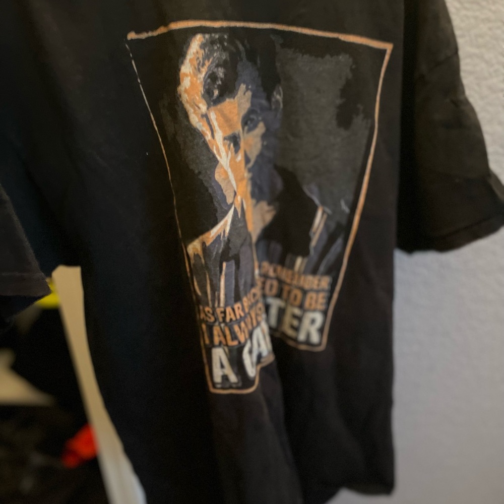 Black Short Sleeve Tee with Bold Graphic Design